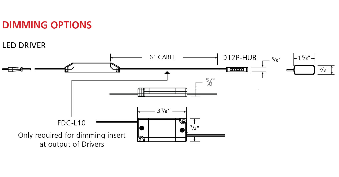 Feelux DVS Spot Swivel external dimensions diagram