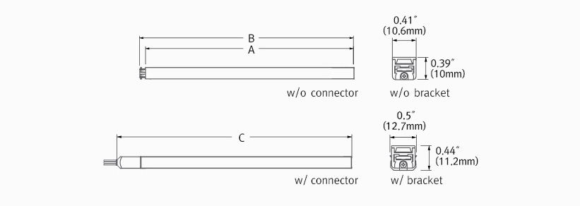 Feelux NDPro Series external dimensions diagram